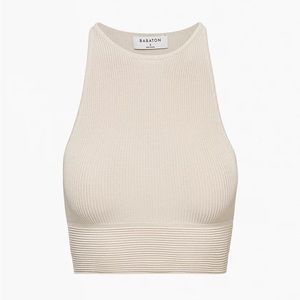 NWOT Aritzia Babaton Stefano Sculpt Knit Tank in Matte Pearl (XS)